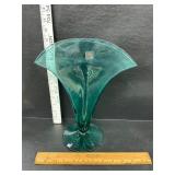 Blenko hand blown fan vase