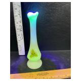 Fenton uranium glass bud vase