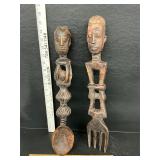 Hand carved spoon and fork