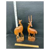Carved wood deer