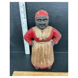 Cast iron black Americana bank