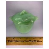 Fire-king jadeite sugar jar