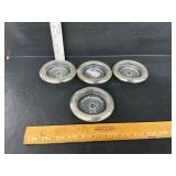 Glass coaster with sterling silver rings