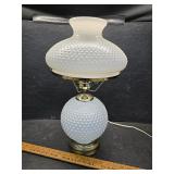 Hobnail milkglass lamp working