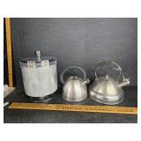 Tea kettles and ice bucker