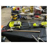 Ryobi 40 volt hedge trimmer and sweeper