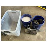 Tote and buckets with tools and other