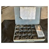 Metal box with miscellaneous hardware