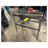 Metal shelf with contents