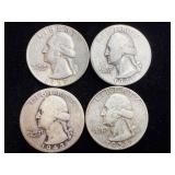 4 silver quarters