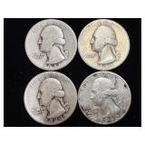 4 silver quarters