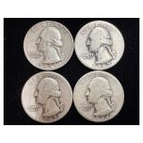 4 Silver quarters