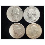 4 silver quarters