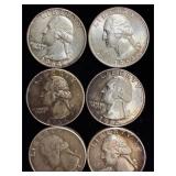 6 silver quarters
