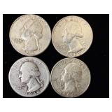 4 silver quarters