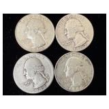 4 silver quarters