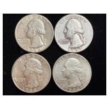 4 silver quarters