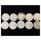 10 silver Roosevelt dimes