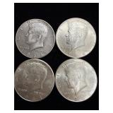 4ï¿½1964 silver Kennedy half-dollars