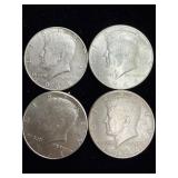 4ï¿½1964 silver Kennedy half-dollars