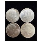 4ï¿½1964 silver Kennedy half-dollars