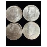 4ï¿½1964 silver Kennedy half-dollars