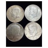 4ï¿½1964 silver Kennedy half-dollars