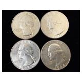 4 silver quarters