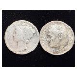 2 silver dimes