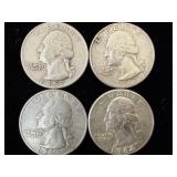 4 silver quarters