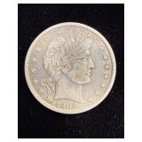 1902 barber half dollar silver