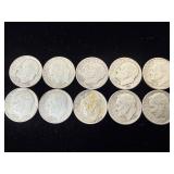 10 silver Roosevelt dimes