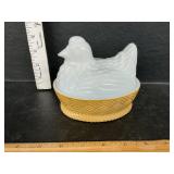 Avon hen on the nest