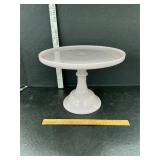 Pink glass cake stand