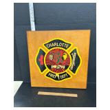Charlotte Fire Department wood sign