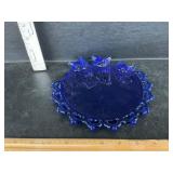 West Moreland glass cat plate