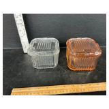 2 vintage refrigerator dishes