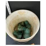 Bucket of glass insulators
