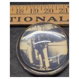 US Soldier photo in glass paperweight