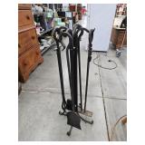Cast iron fireplace tool set