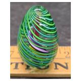 Art glass egg signed