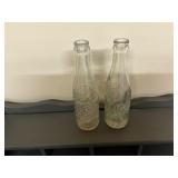 2 vintage Dr. Pepper bottles