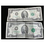 2 - 2 dollar bills