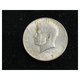 1967 40% silver half dollar