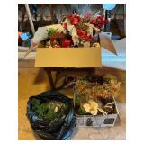 Table and large lot of Christmas