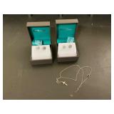 Sterling silver earrings and necklace