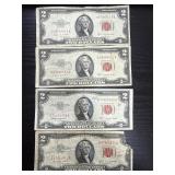 4ï¿½$2 red seal bills