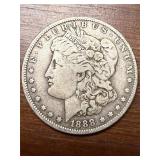 1888 O Morgan US silver dollar
