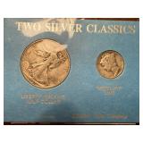 Silver half dollar and silver dime