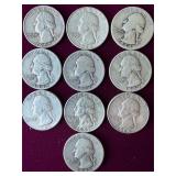 10 silver Washington quarters